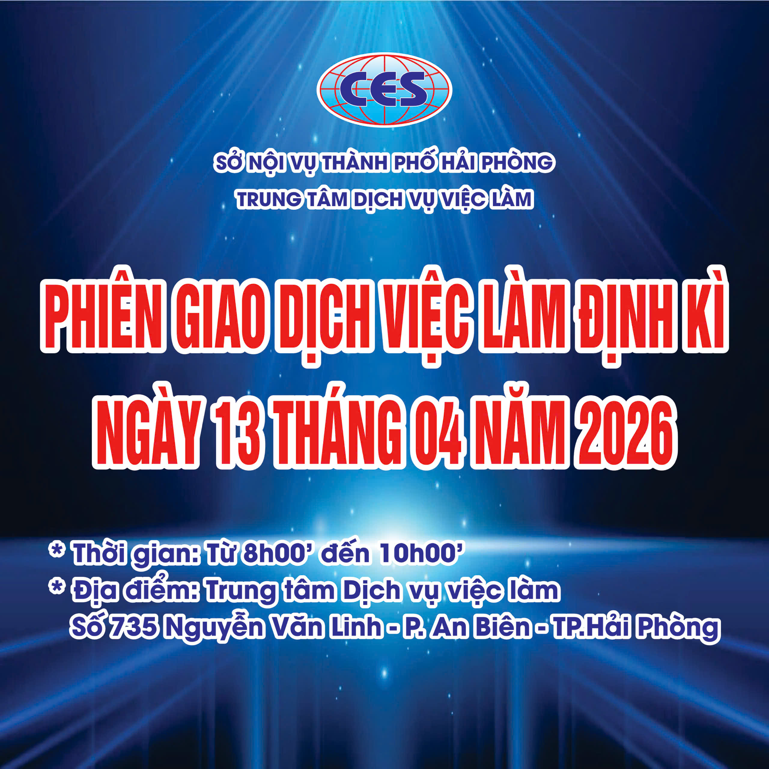 TUYỂN DỤNG LAO ĐỘNG MIỄN PHÍ :  PHIÊN GIAO DỊCH VIỆC LÀM ĐỊNH KỲ NGÀY 13/04/2026