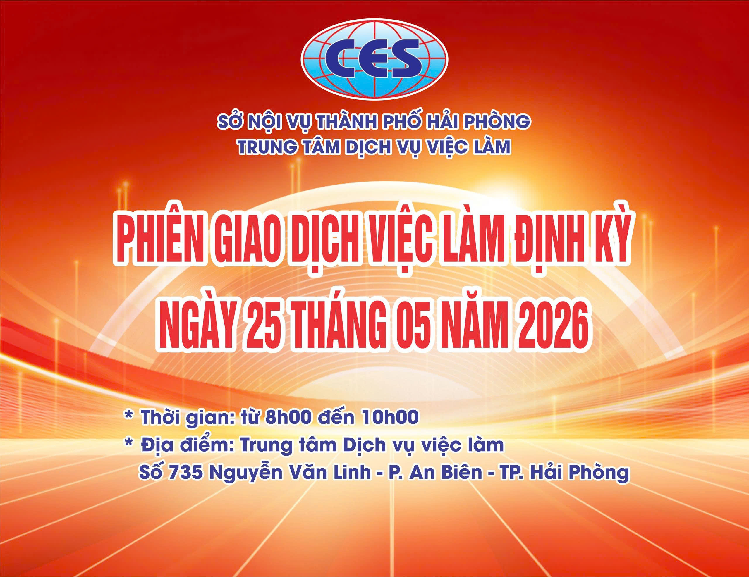 TUYỂN DỤNG LAO ĐỘNG MIỄN PHÍ :  PHIÊN GIAO DỊCH VIỆC LÀM ĐỊNH KỲ NGÀY 25/05/2026