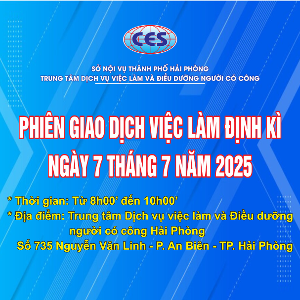 PHIÊN SÀN GIAO DỊCH VIỆC LÀM NGÀY 07/07/2025