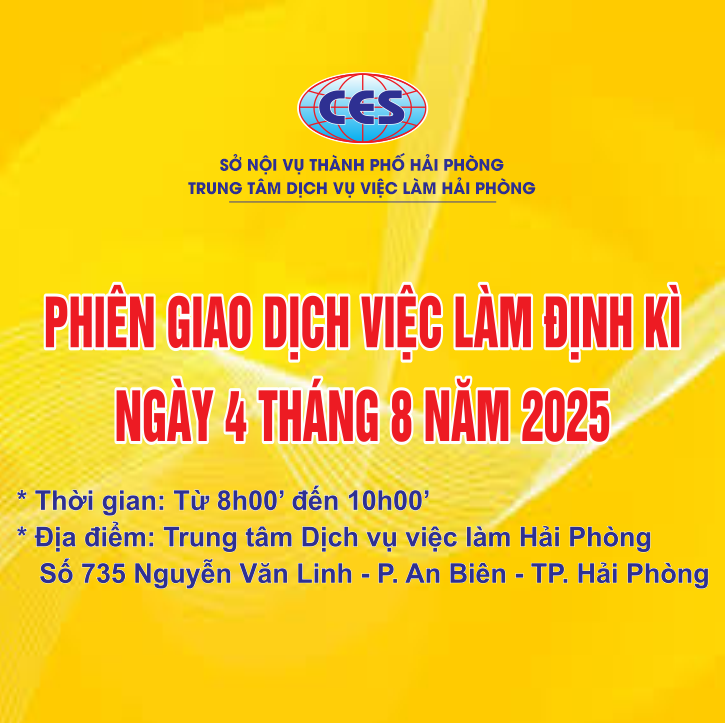PHIÊN SÀN GIAO DỊCH VIỆC LÀM NGÀY 04/08/2025